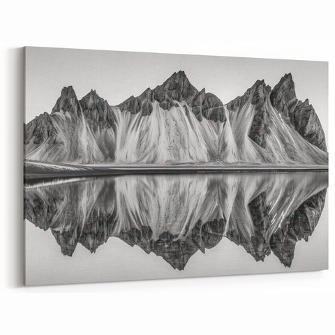 Black and White Alaska Wall Art - Majestic Mountain Reflection
