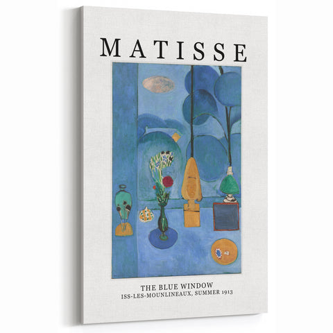 Henri Matisse Art Prints - The Blue Window, 1913 Canvas Wall Art