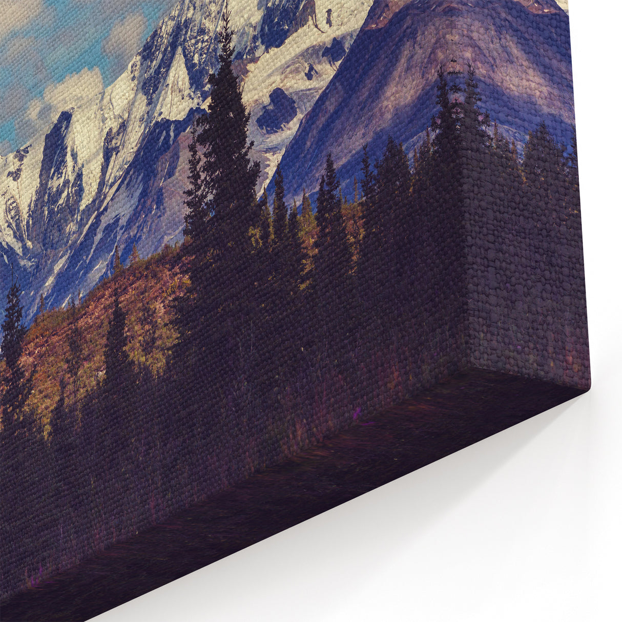 Alaska Scenic Wall Art - Snow-Capped Denali Peaks and Forest Wilderness