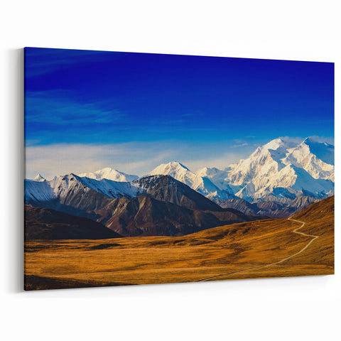 Denali Wilderness Art - Majestic Mount Denali Under Vibrant Blue Sky
