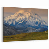 Alaska Landscape Art - Golden Hour on Mount Denali Wilderness Scene