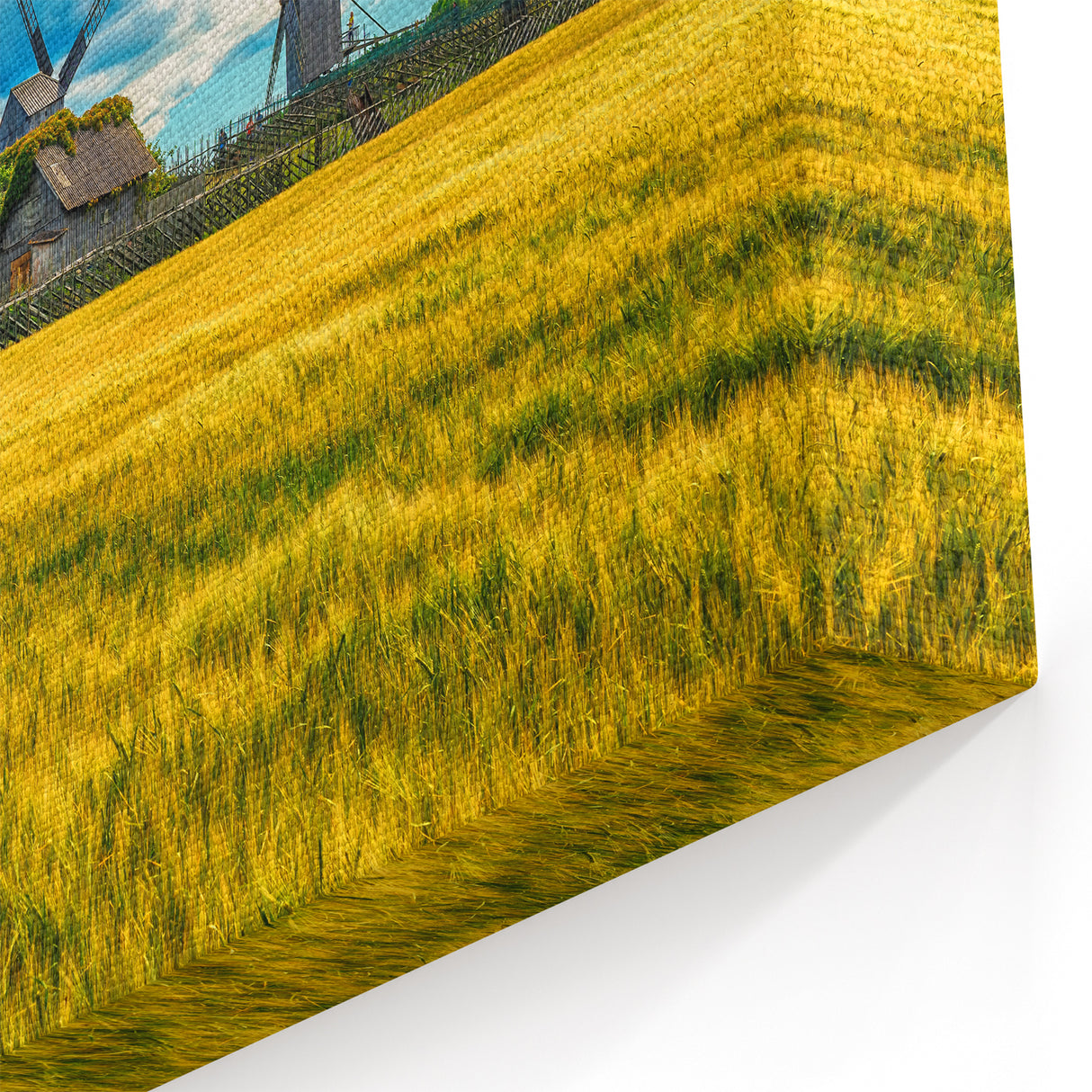 Estonia Wall Art - Windmills and Fields in Scenic Estonian Countryside