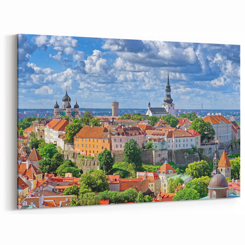 Tallinn Cityscape Art - Historic Skyline of Estonia's Capital City