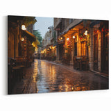 Charming Street at Dusk - Stunning Jordan Wall Art in Warm Urban Glow