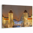 Tallinn Cityscape Art - Medieval Gates at Night in Estonia
