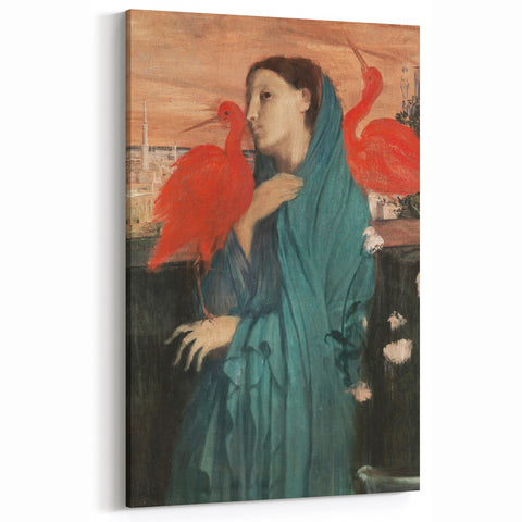 Edgar Degas Prints | Woman with Red Birds | Famous Impressionist Art