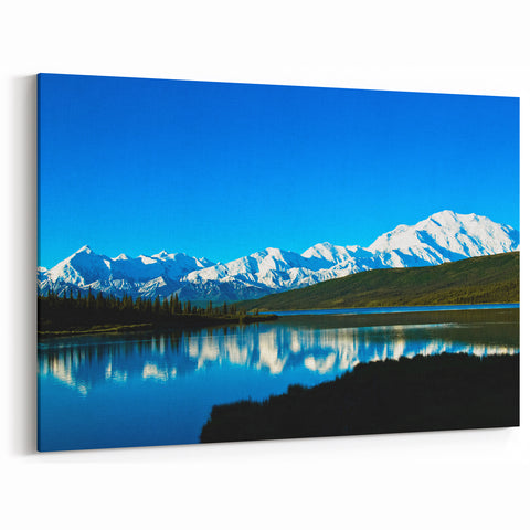 Denali Panorama Prints - Serene Reflection of Mount Denali on Alaska Lake
