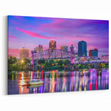 Arkansas Landscape Prints - Little Rock Skyline at Sunset Scenic Artwork