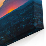 Arkansas State Posters - Sunset Over City with Cross Scenic Landscape Art