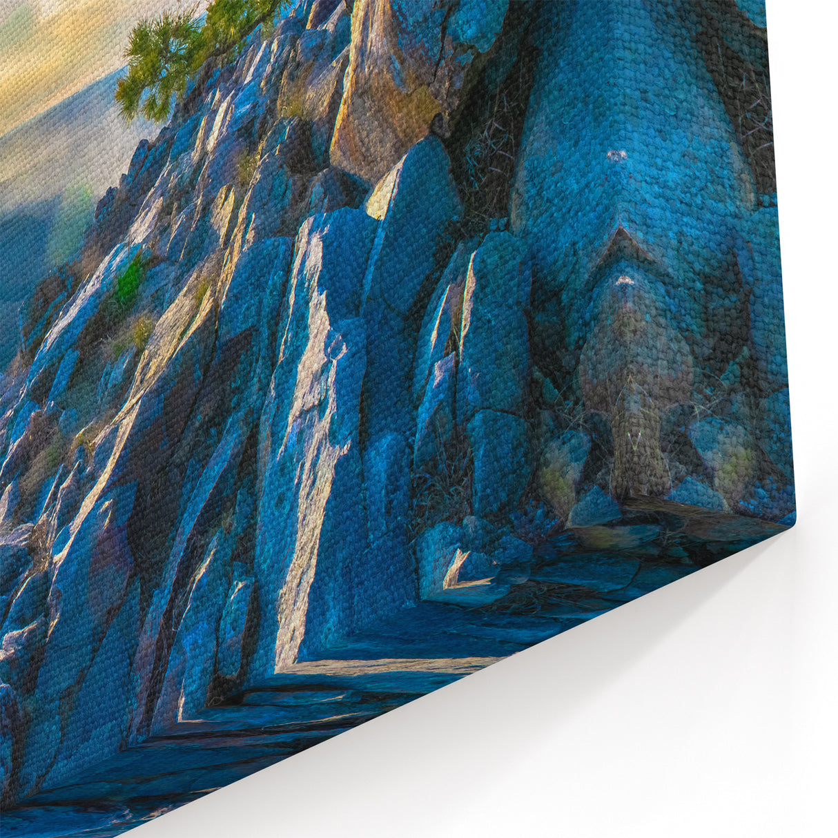 Scenic Arkansas Wall Art - Rocky Cliffs and Sunrise Over Valley Landscape