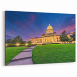Arkansas State Posters - Twilight at Capitol Building Scenic Landscape Art