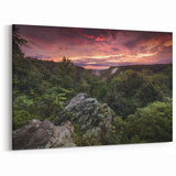 Ozark Mountains Art - Sunset Over Forested Valley Arkansas Scenic Print