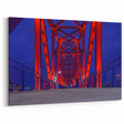 Little Rock Skyline Art - Red Bridge at Night Arkansas Scenic Print