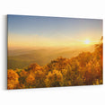 Golden Sunrise Over Autumn Forest Scenic Landscape - Ozark Mountains Art