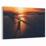 Sunset Over Bridge Scenic River View Art - Arkansas Landscape Prints