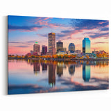 Little Rock Skyline Art - Vibrant City Reflection at Sunset Scenic Print