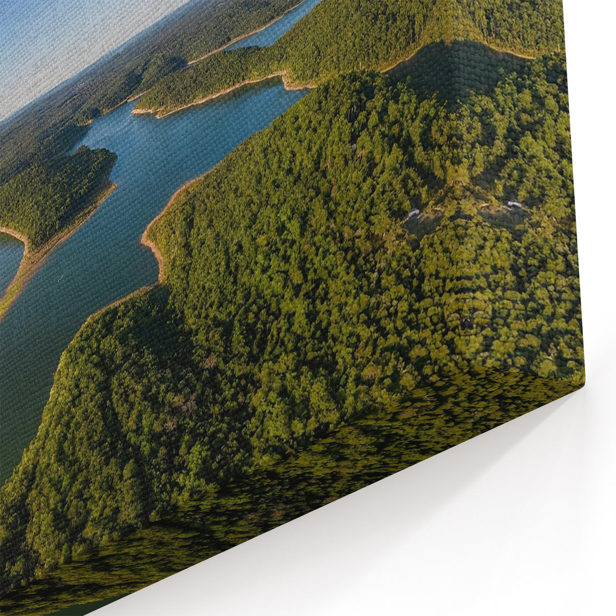 Aerial View of Scenic Lake and Forest Arkansas Print - Ozark Mountains Art