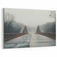 Arkansas Landscape Prints - Foggy Morning Bridge with Serene Forest View Art