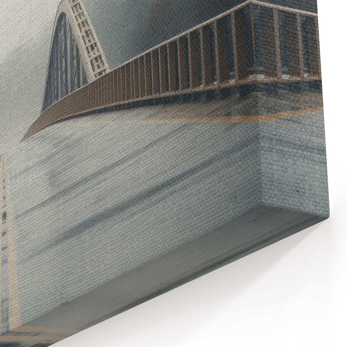 Arkansas Landscape Prints - Foggy Morning Bridge with Serene Forest View Art