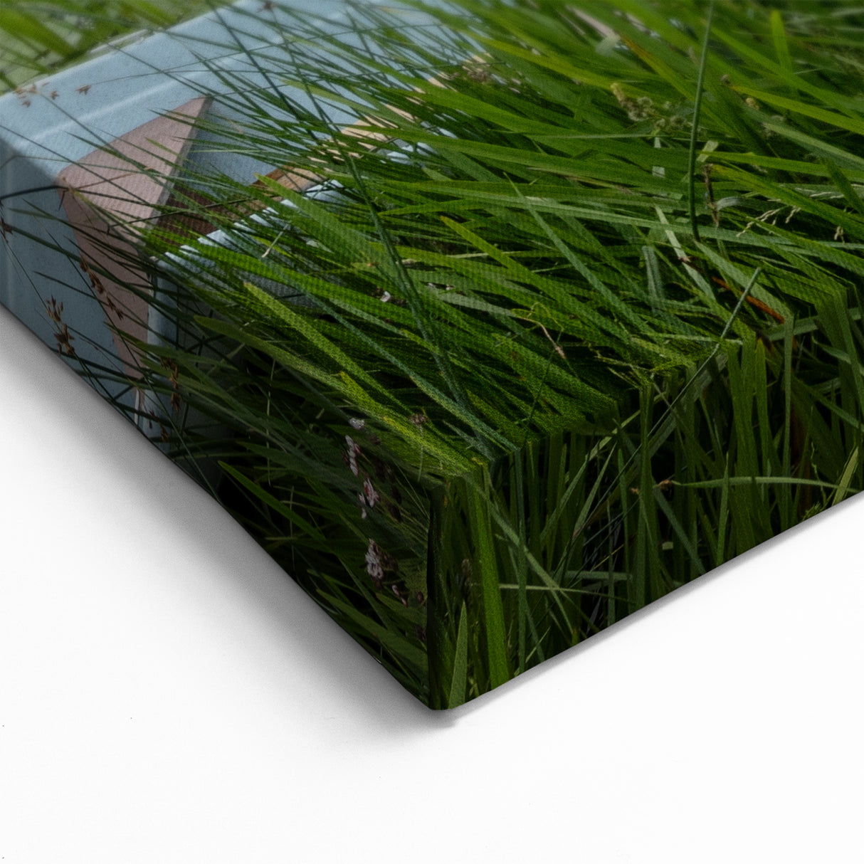 Scenic Estonia Prints – Lakeside Boardwalk with Boats and Lush Greenery