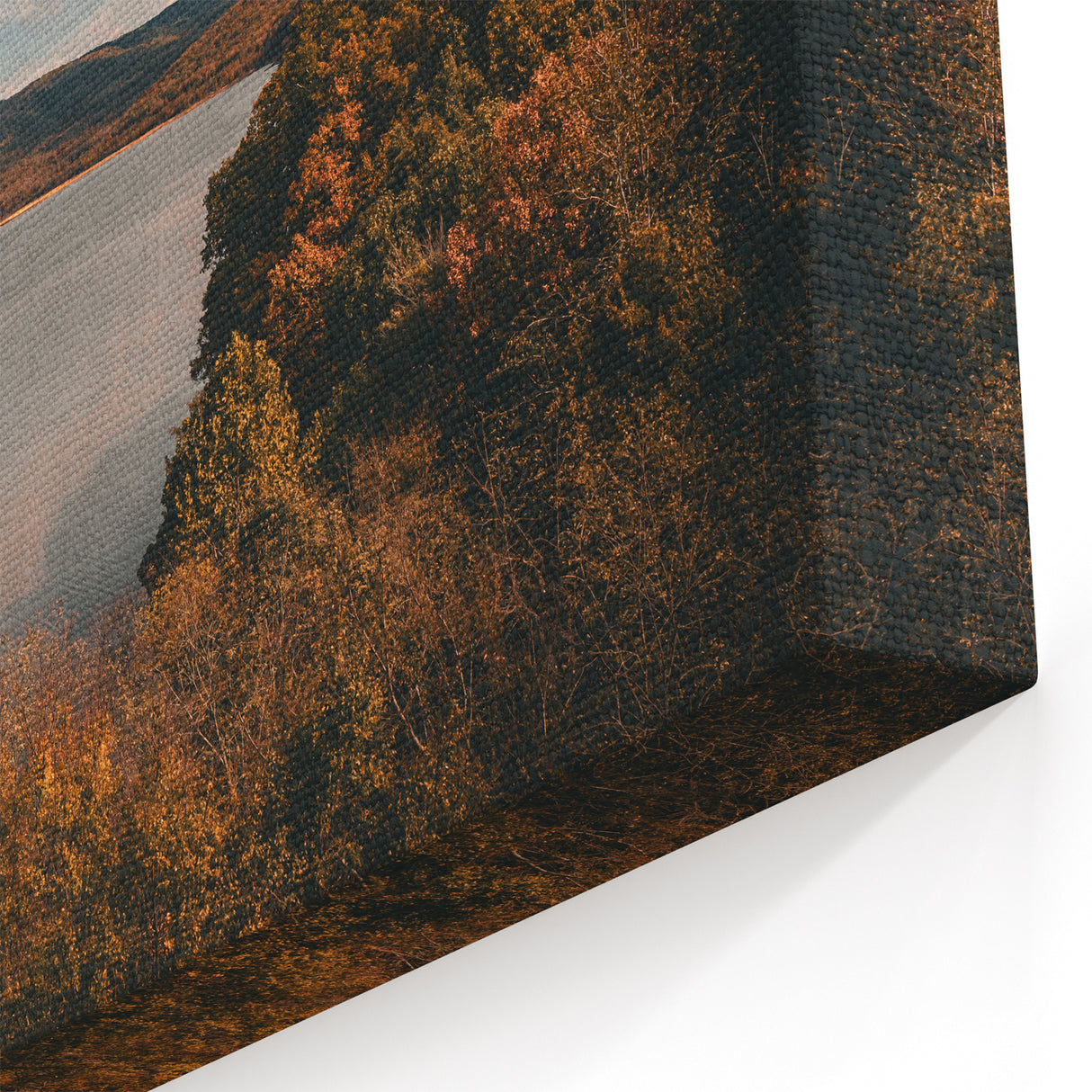 Autumn Foliage Overlooking Tranquil Lake Scenic Print - Ozark Mountains Art