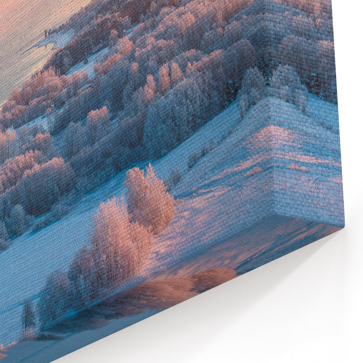 Estonian Landscape Art – Winter Coastline with Frosted Trees and Sunset