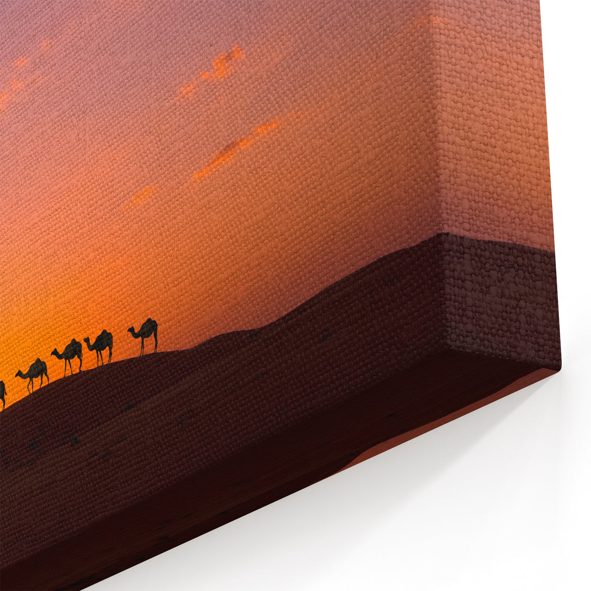 Stunning Sunset Camel Caravan Oman Wall Art – Scenic Arabian Decor Print