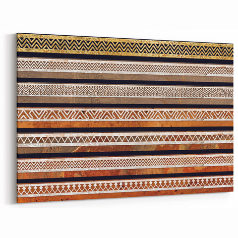 Omani Tribal Pattern Wall Art – Elegant Arabian Peninsula Canvas Print