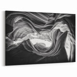 Arizona Desert Scenic Wall Decor - Antelope Canyon Black and White Art