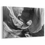 Black and White Antelope Canyon Wall Art - Arizona Desert Canyon Print