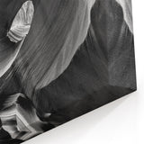 Black and White Antelope Canyon Wall Art - Arizona Desert Canyon Print