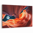 Antelope Canyon Wall Art - Moonlit Arizona Canyon with Red Rock Print