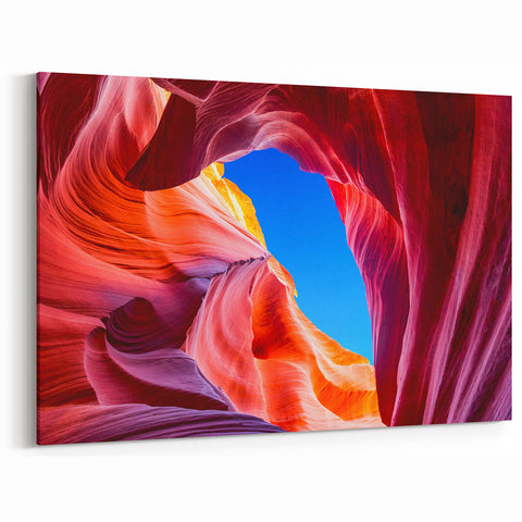 Vibrant Red Antelope Canyon Wall Art - Arizona Desert Canyon Print