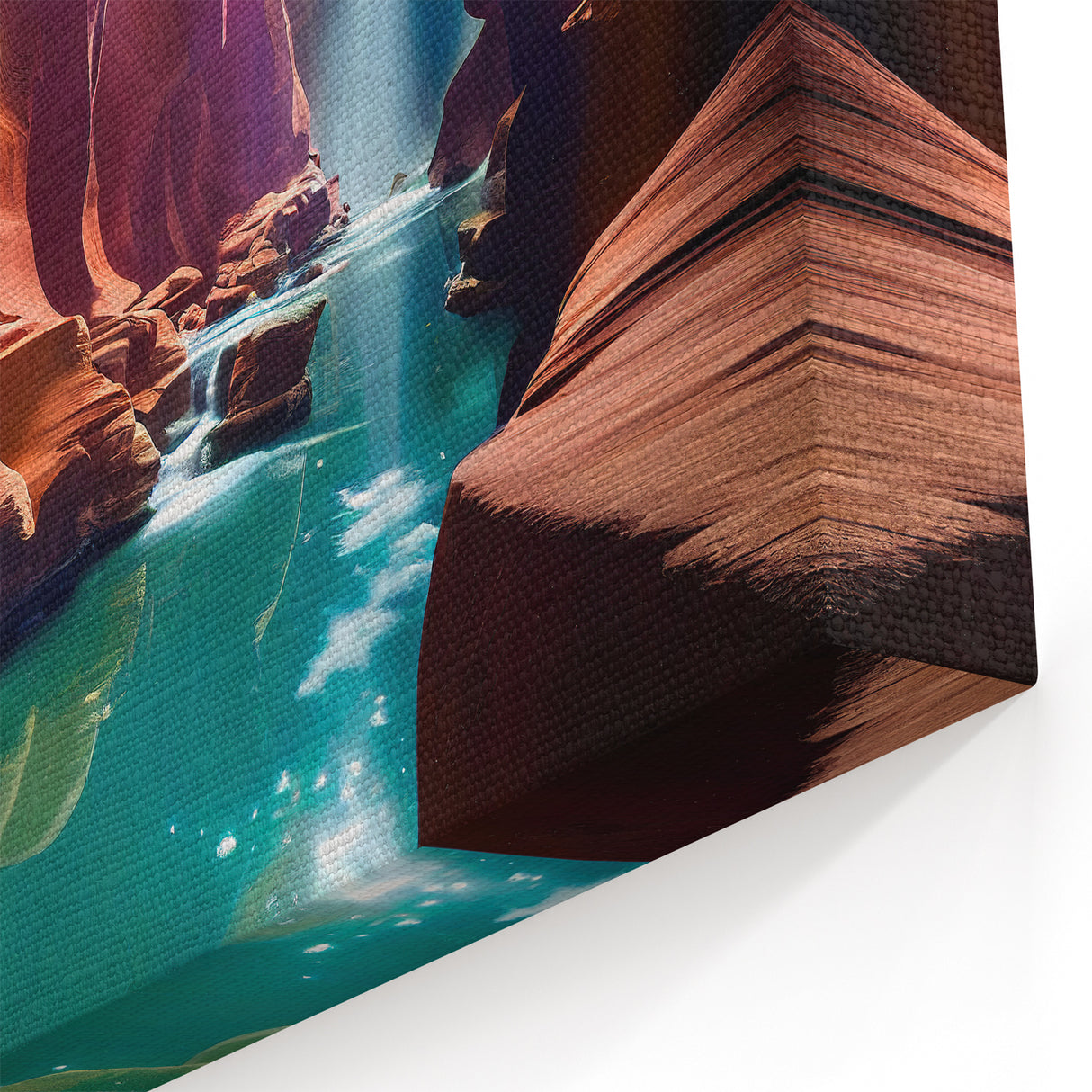 Serene Antelope Canyon Wall Art - Arizona Canyon with Waterfall Print