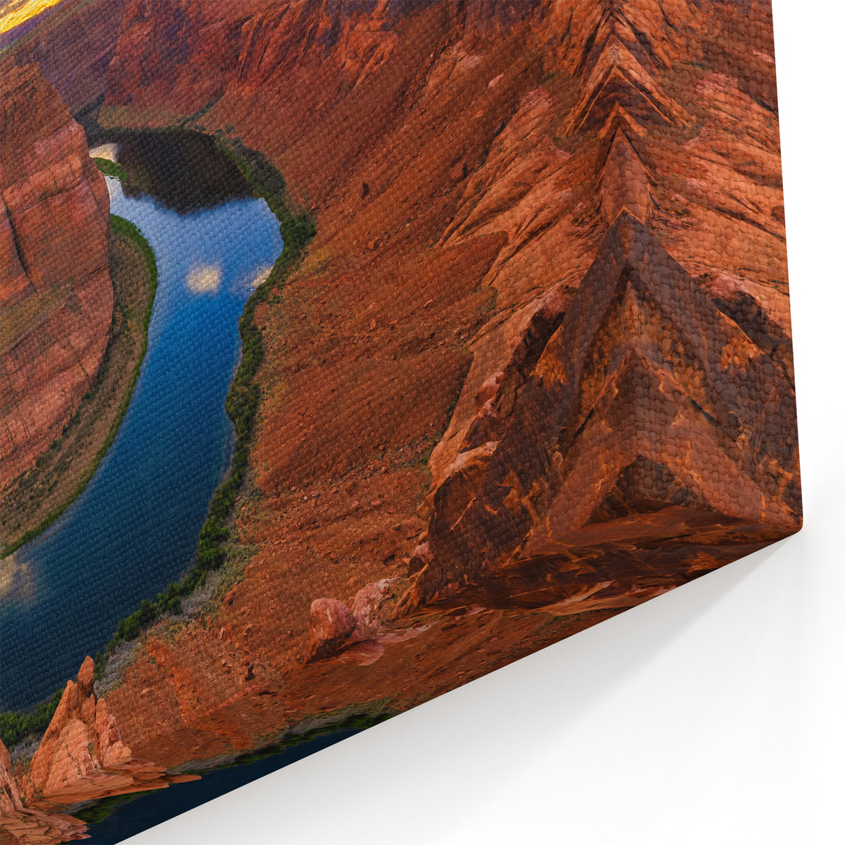 Stunning Arizona Landscape Painting - Horseshoe Bend Wall Art with Sun Rays