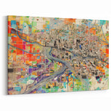 Abstract Phoenix Map Wall Art - Colorful Arizona Cityscape Print