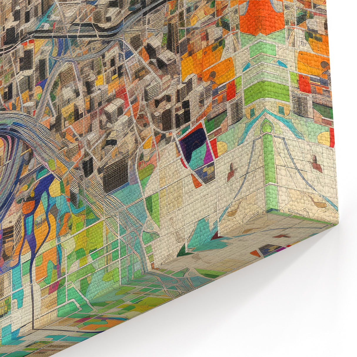 Abstract Phoenix Map Wall Art - Colorful Arizona Cityscape Print