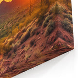 Desert Sunset Canvas - Arizona Sonoran Landscape with Saguaro Cacti