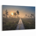 Finnish Nature Canvas - Scenic Finland Art of Misty Sunrise Landscape