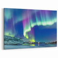 Northern Lights Artwork - Finland Scenery of Aurora Borealis Over Lake