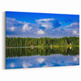 Scenic Finland Art - Serene Lake Reflection of Forest and Sky Wall Print
