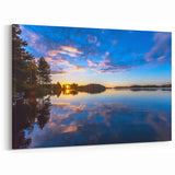 Finnish Nature Canvas - Serene Sunset Over a Reflective Lake Landscape
