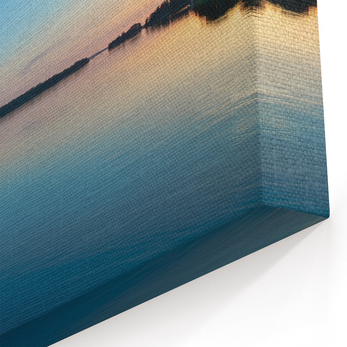 Finnish Nature Canvas - Serene Sunset Over a Calm Lake Landscape