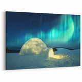 Northern Lights Artwork - Finland Scenery of Igloo Under Aurora Borealis