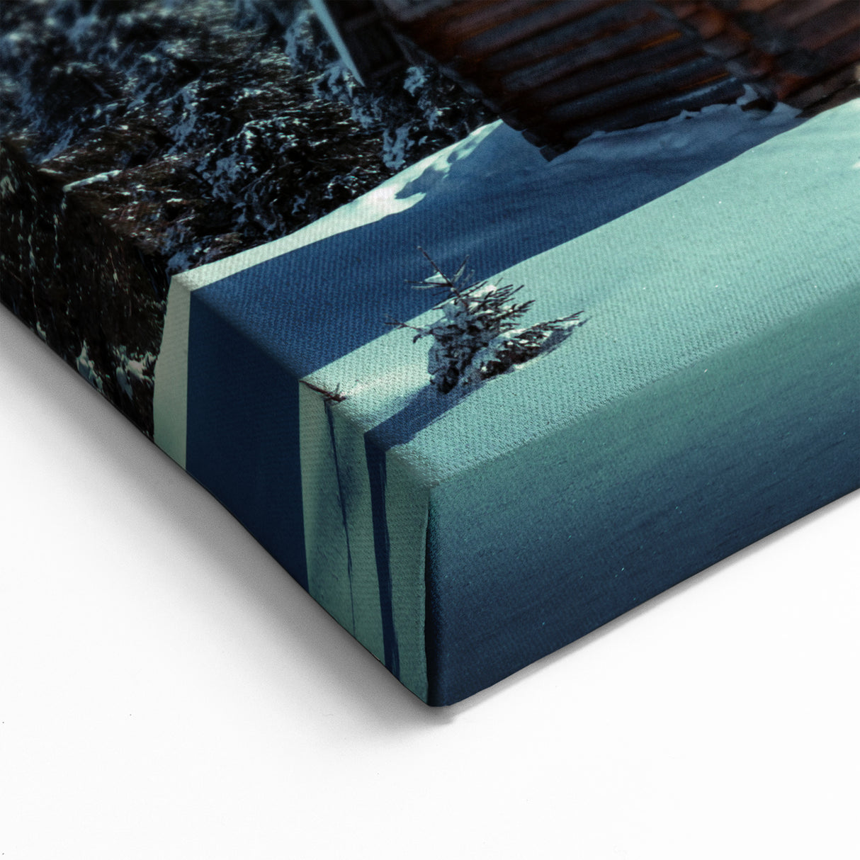 Northern Lights Artwork - Finland Cabin Under Aurora Borealis Winter Scene