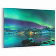 Finland Scenery Wall Art - Northern Lights Over Nordic Landscape Print