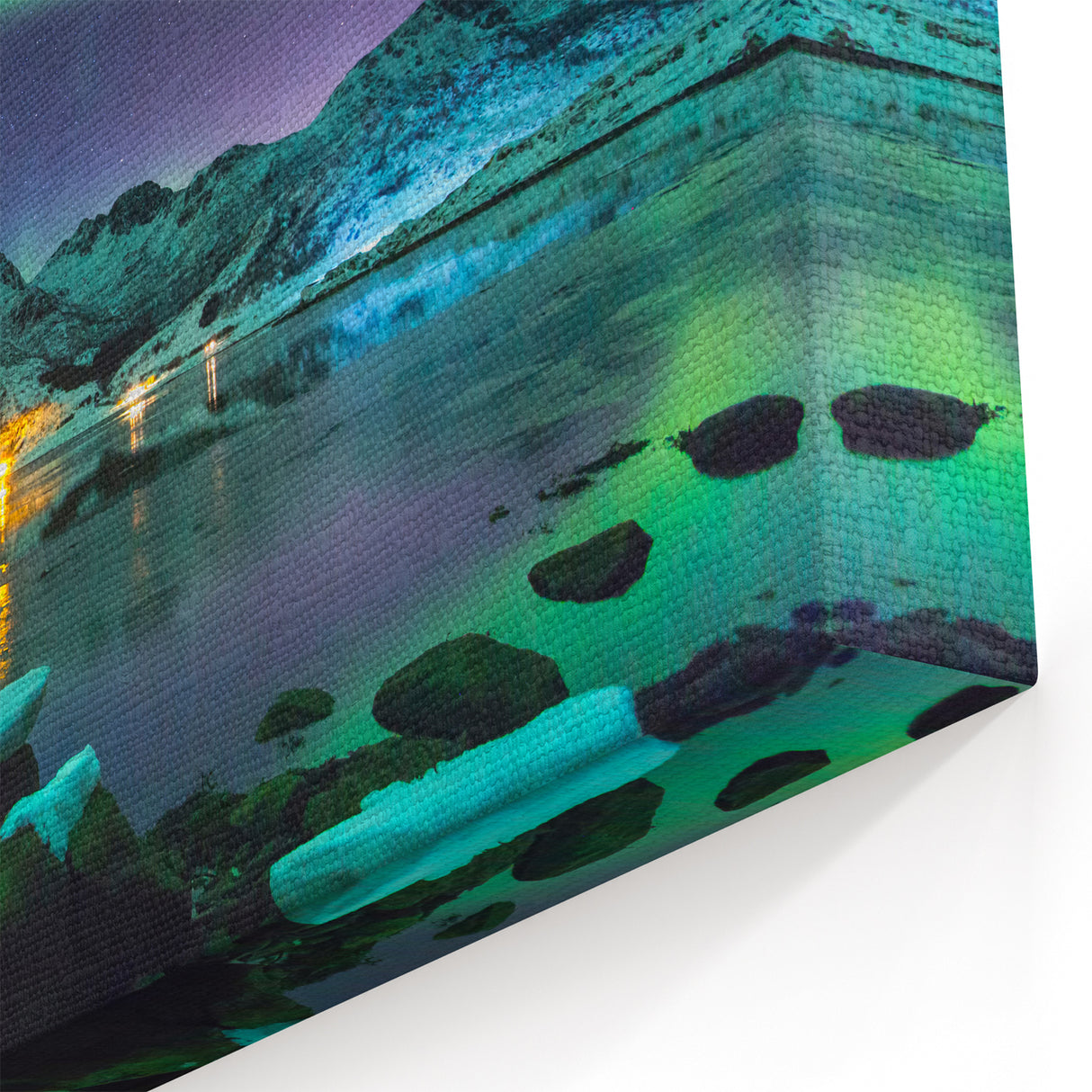 Finland Scenery Wall Art - Northern Lights Over Nordic Landscape Print