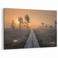 Scenic Finland Art - Misty Sunrise Over Nordic Nature Canvas Print