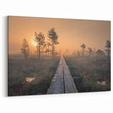 Scenic Finland Art - Misty Sunrise Over Nordic Nature Canvas Print
