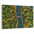 Europe Travel Poster - Aerial View of Finnish Forest and River Scenic Art